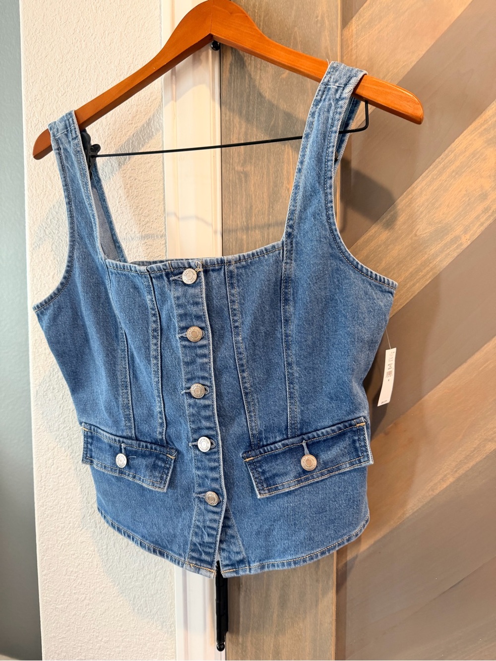 Gap Denim Button-Front Women’s Jeans Vest - Blue NWT